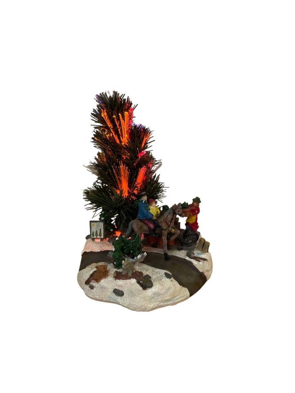 Vintage Lemax Santas Workbench Fiber Optic Christmas Village Scene